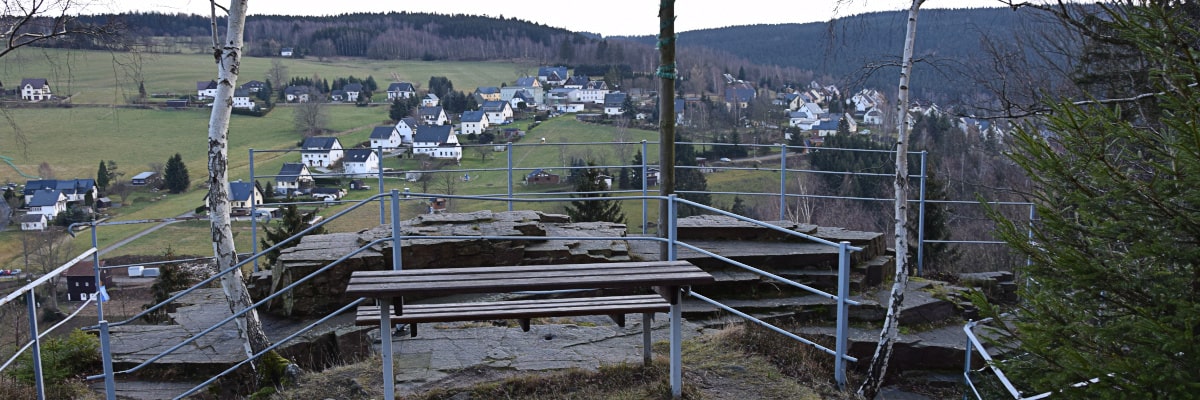 Aussichtsturm Blauer Stein nahe Pobershau im Erzgebirge